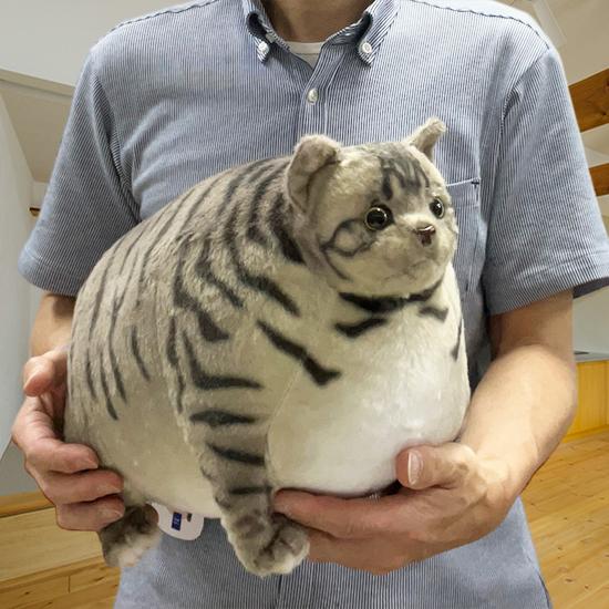 ふとっちぃZoo にゃんこ サバトラ 猫のぬいぐるみ 丸い猫 デブ猫
