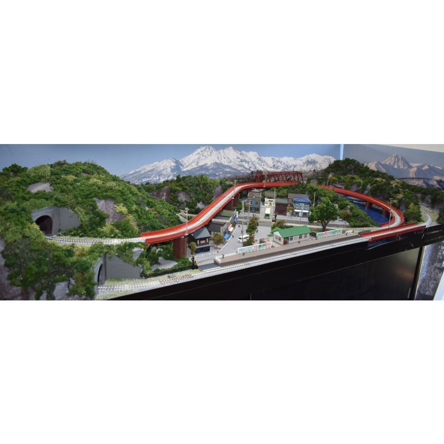 鉄道模型 ジオラマレイアウト Nゲージ用 単線150x65cm 川のある町8の