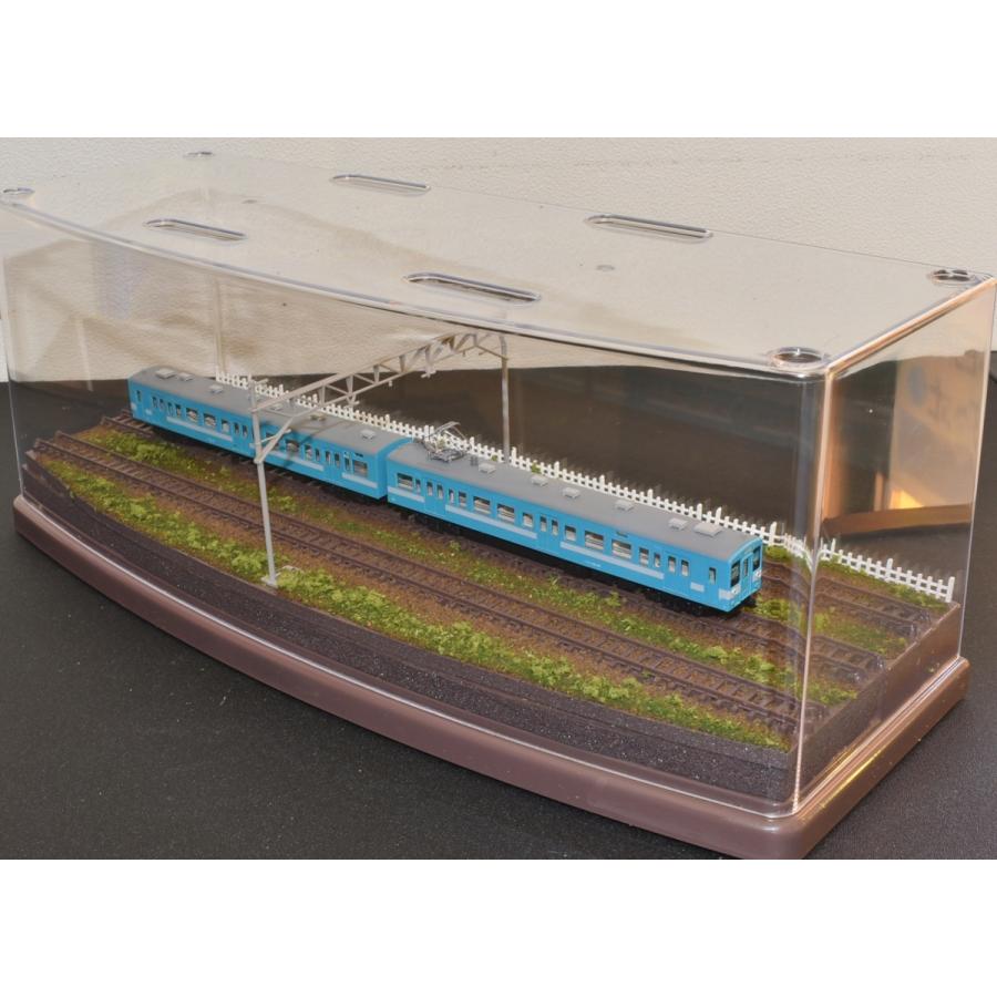 12月限定大特価】鉄道模型 ジオラマ展示台 Nゲージ用 ケース付 3線路+