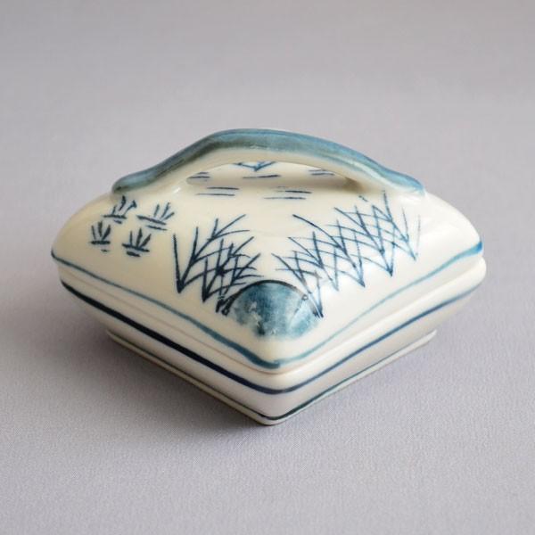 香合 茶道具 西尾瑞豊 作 染付隅田川香合 : 茶道具専門店 (有)菊池商店