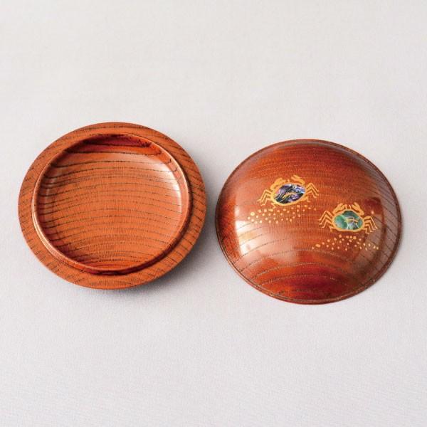 香合 茶道具 筑城筑良 作 欅摺漆 螺鈿入 蟹蒔絵香合 : 茶道具専門店
