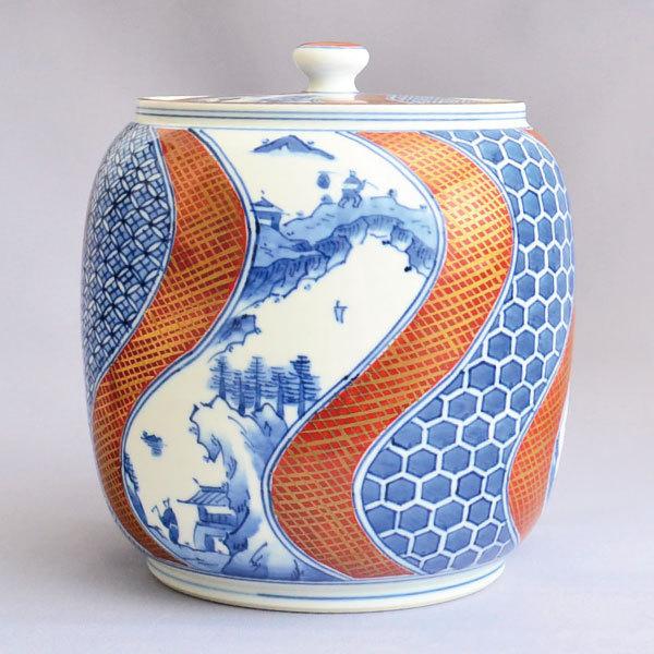 水指 茶道具 手塚祥堂 作 祥瑞捻文金襴手水指 : 茶道具専門店 (有)菊池