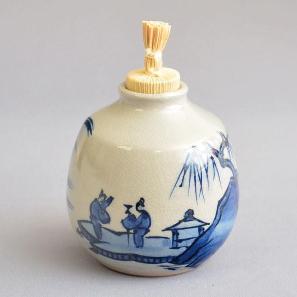 茶箱用茶碗 茶道具 手塚桐鳳 作 茶箱用 古染付山水文茶碗 三点セット