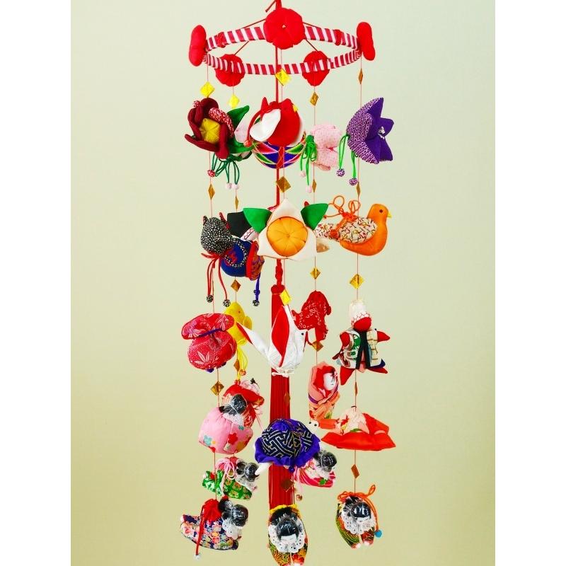 極上！伝承柳川まりさげもん小型 正絹つるし飾り・つるし雛 さげ飾り