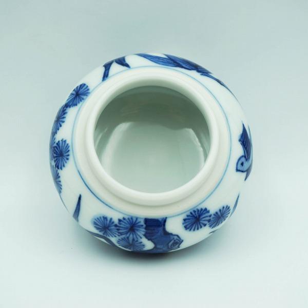 茶道具 香合 瓢香合 染付 花鳥文 西村徳泉 尋牛斎御書付 桐箱 : 新古