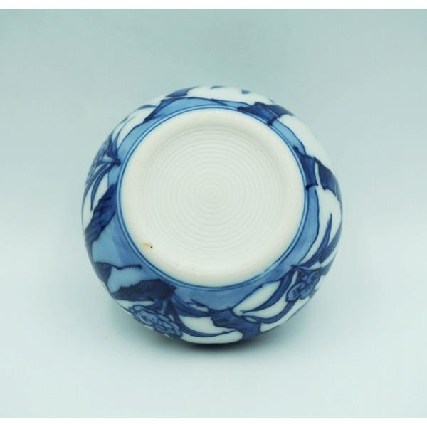 茶道具 香合 瓢香合 染付 花鳥文 西村徳泉 尋牛斎御書付 桐箱 : 新古