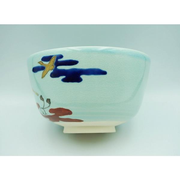 茶道具 茶碗 茶碗 色絵 五色雲中飛彩鳳 月坂湖山 化粧箱 : 新古茶道具