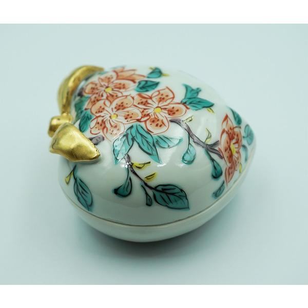 茶道具 香合 香合 色絵 桃 高野昭阿弥 木箱 : 新古茶道具 さかい