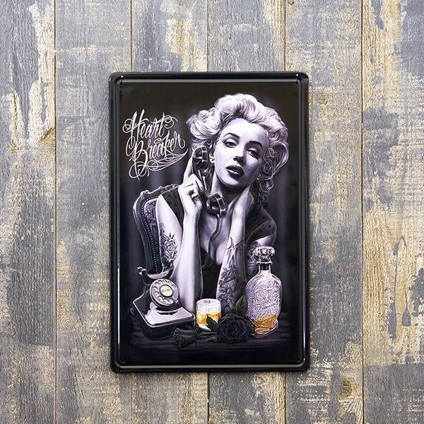 マリリンモンロー ブリキ看板 アメリカン雑貨 アンティーク メタル