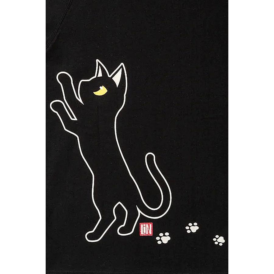 ラミ＆アール 何かが気になるTシャツ LIN AL-75064 黒猫 ねこ ネコ