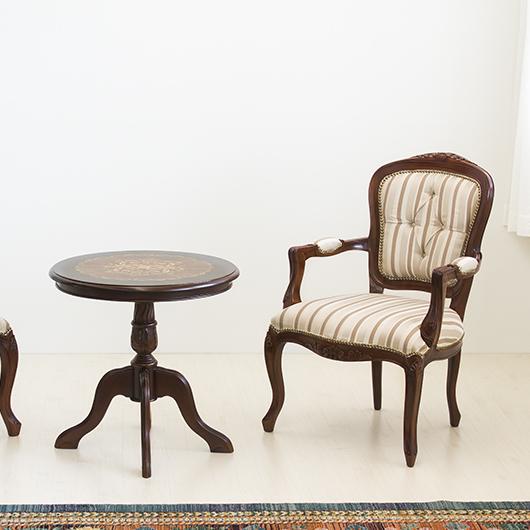 チェア 2脚セット 肘置き ヨーロピアン家具 クラシック 猫脚 ロココ