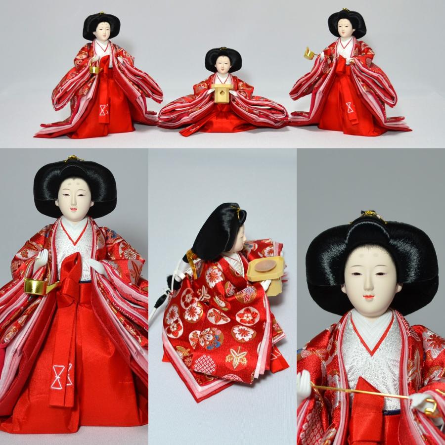 雛人形 おしゃれ 五人飾り 簾付き 御殿屏風 平安絵巻 平安関光 : 人形