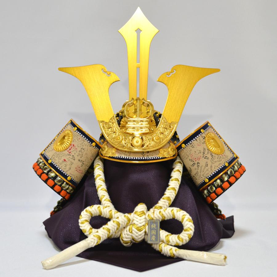 五月人形 着用収納兜飾り 毛利元就 平安翠鳳作 25号 合せ鉢兜 : 人形の