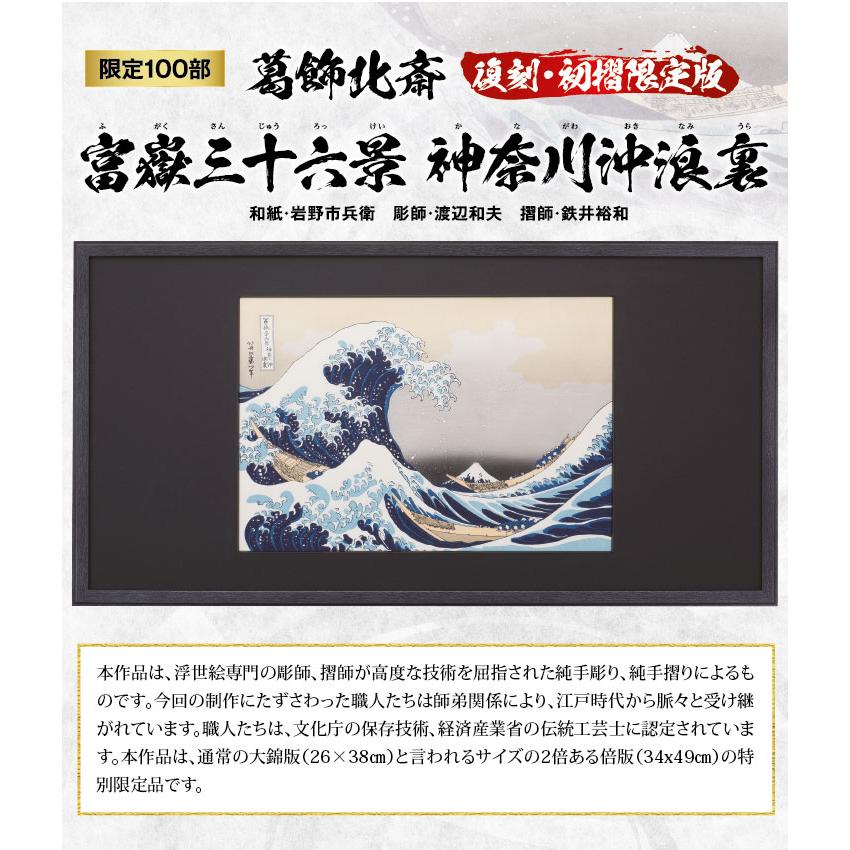 NK-1028 葛飾北斎「富嶽三十六景 神奈川沖浪裏」 初摺限定100部 限定版