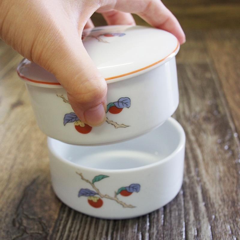 蓋物 二段重 ふた物 保存容器 卓上容器 二段蓋物 蓋もの 柿右衛門写し