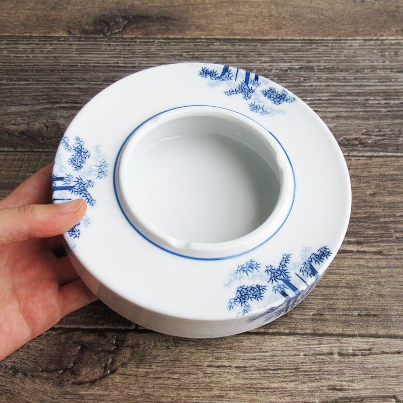 灰皿 16.5cm 喫煙具 レトロ 旅館 陶器 業務用 応接間 和室 中サイズ