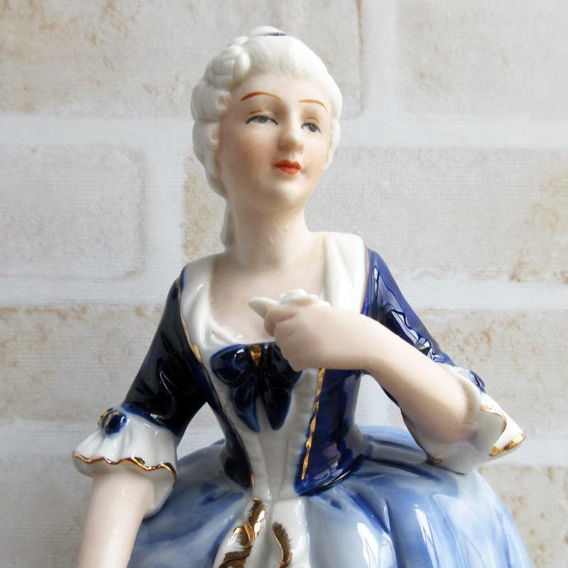 瀬戸ノベルティ 陶器のオブジェ 貴婦人 / セト・ノベルティ 西洋陶器