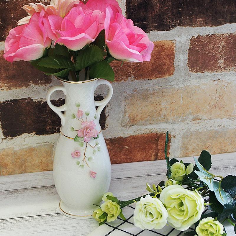 完売】アンティーク風 バラ モチーフ 花瓶 / フラワーベース 花器 雑貨