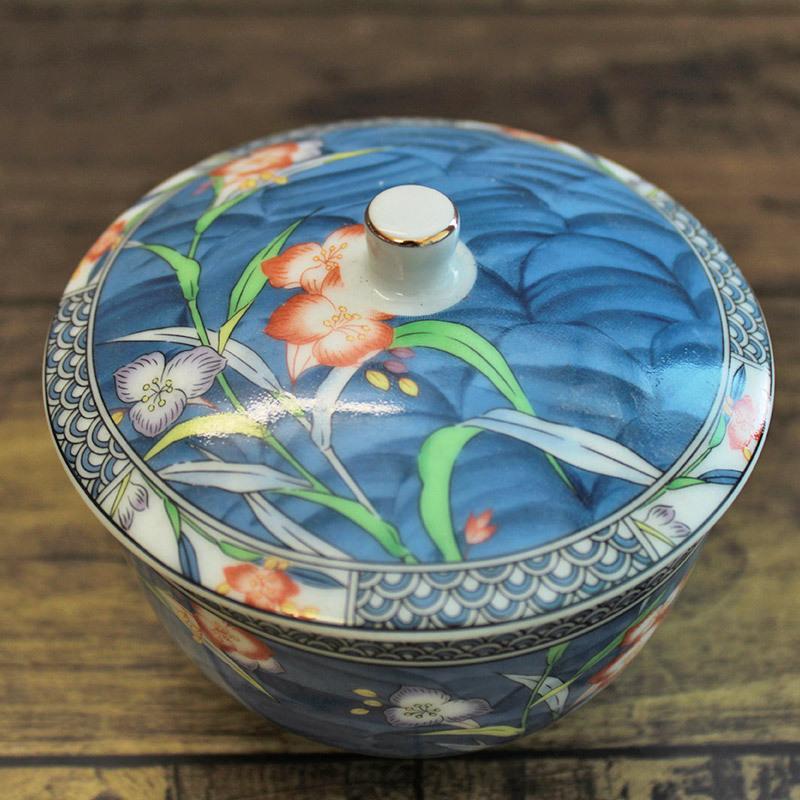 京友禅 蓋付汲出（柄おまかせ） / 蓋つき 煎茶碗 煎茶 湯飲み 翔優作