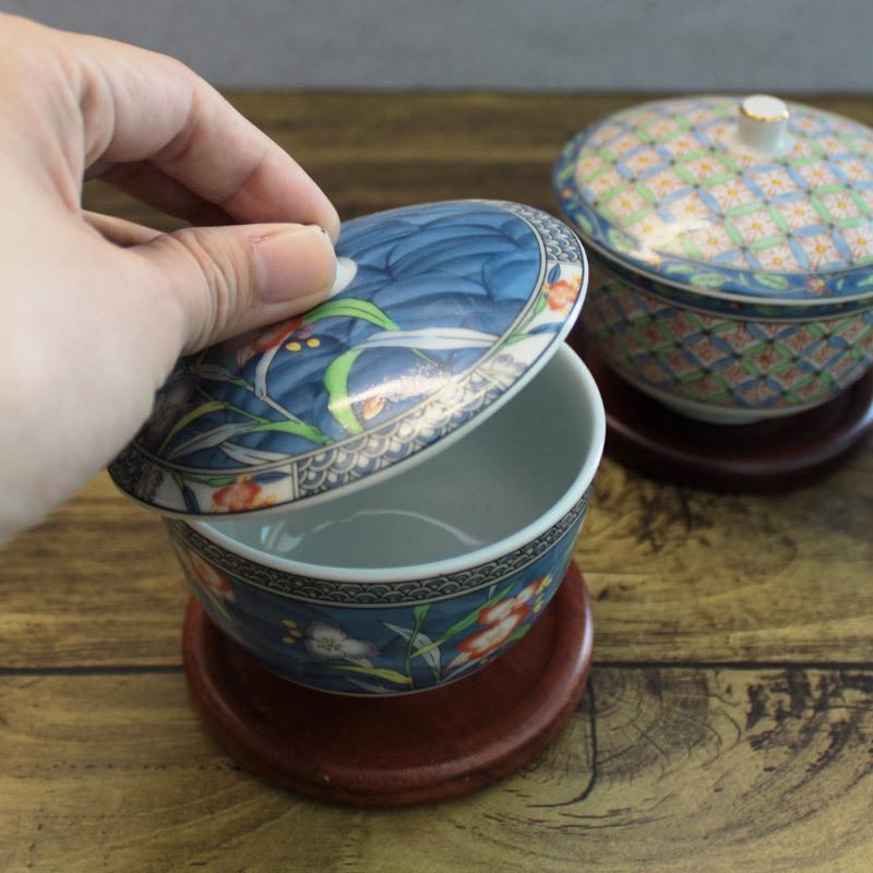 京友禅 蓋付汲出（柄おまかせ） / 蓋つき 煎茶碗 煎茶 湯飲み 翔優作