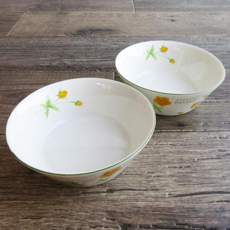 hiromichi nakano（ヒロミチナカノ） 台形サラダボウル 黄色い花柄