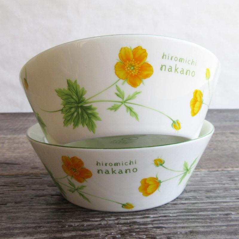 hiromichi nakano（ヒロミチナカノ） 台形サラダボウル 黄色い花柄