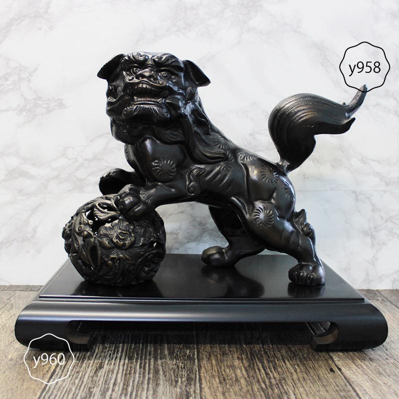 完売】玉獅子 置物 / 鉄製 和風置物 獅子 悪霊退散 縁起物 神社仏閣 魔