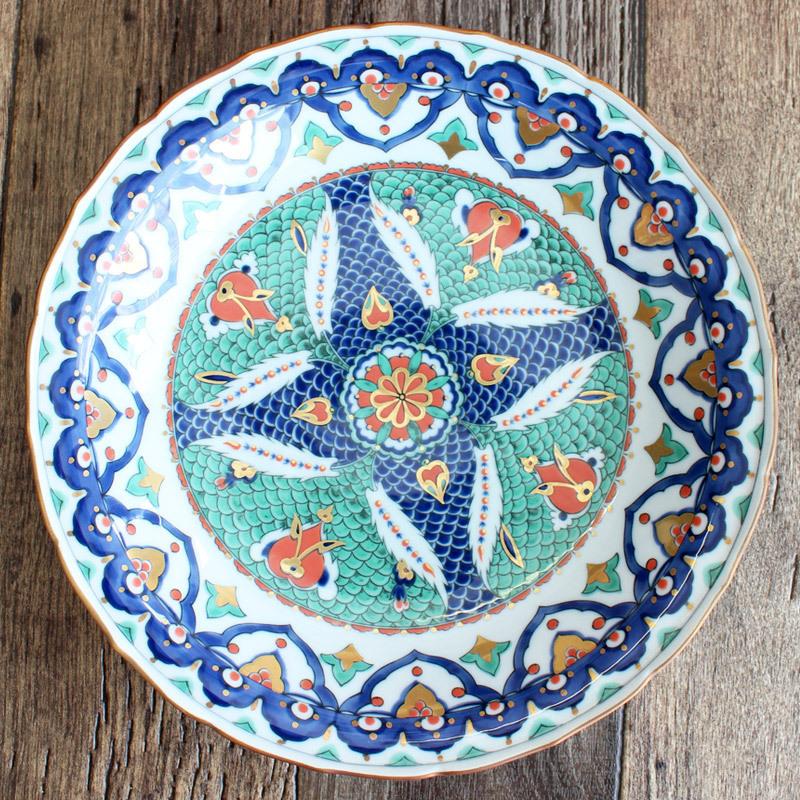 大皿 トルコ IZNIK モザイク タイル 飾り皿 魚 うろこ ウロコ 高級食器