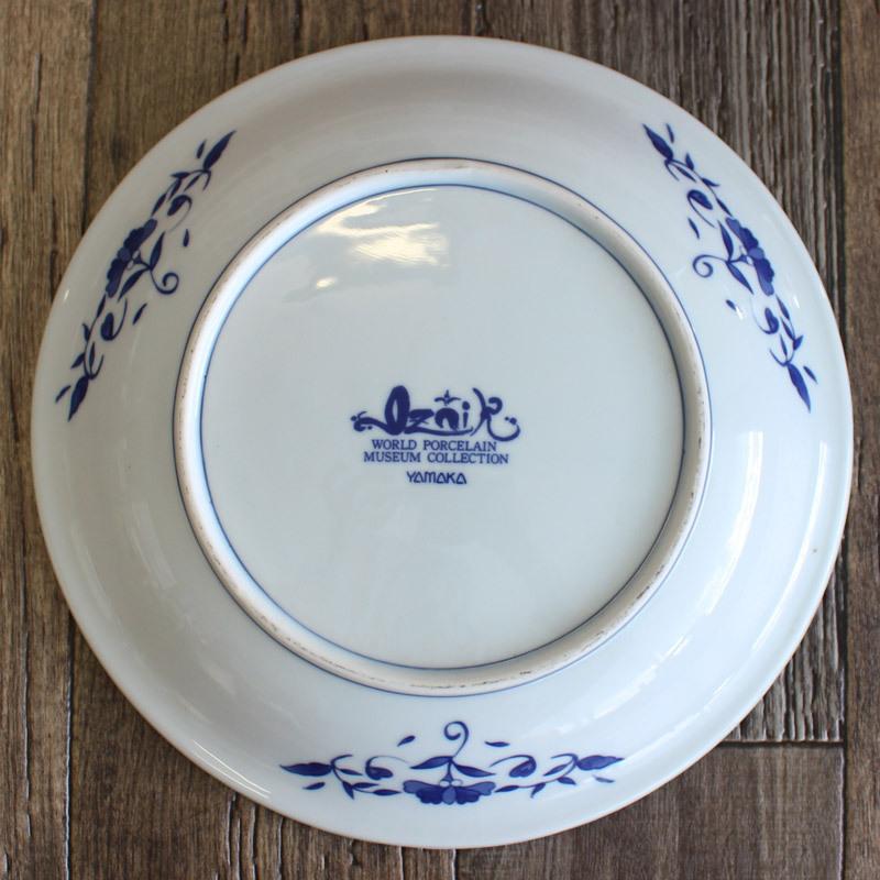 大皿 トルコ IZNIK モザイク タイル 飾り皿 青い花柄 高級食器