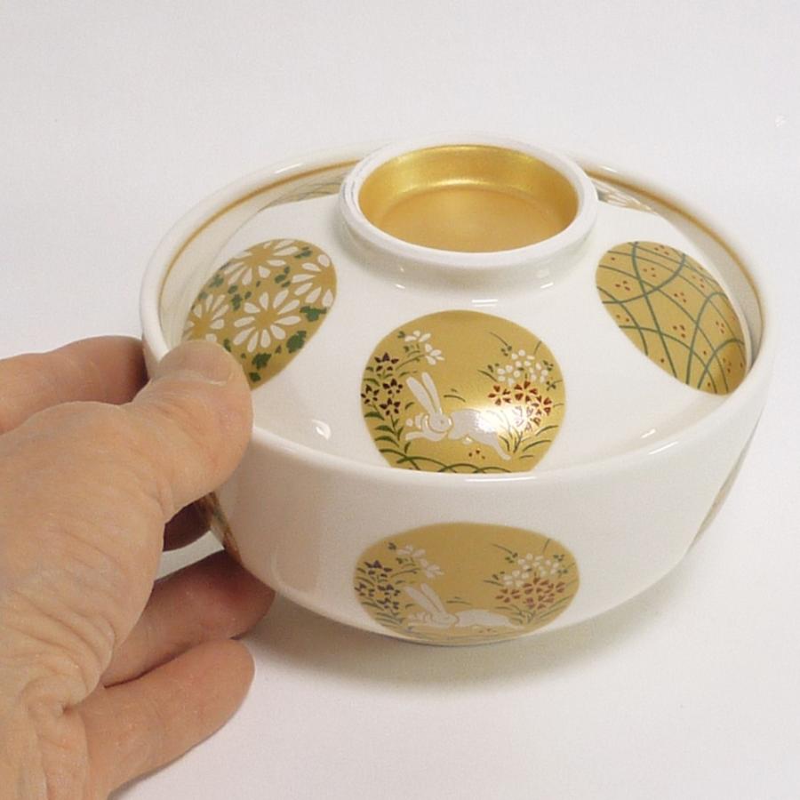 3個セット ☆ 煮物碗 ☆金彩丸紋蓋向 [ 11.7 x 8cm 330g ] 【 料亭