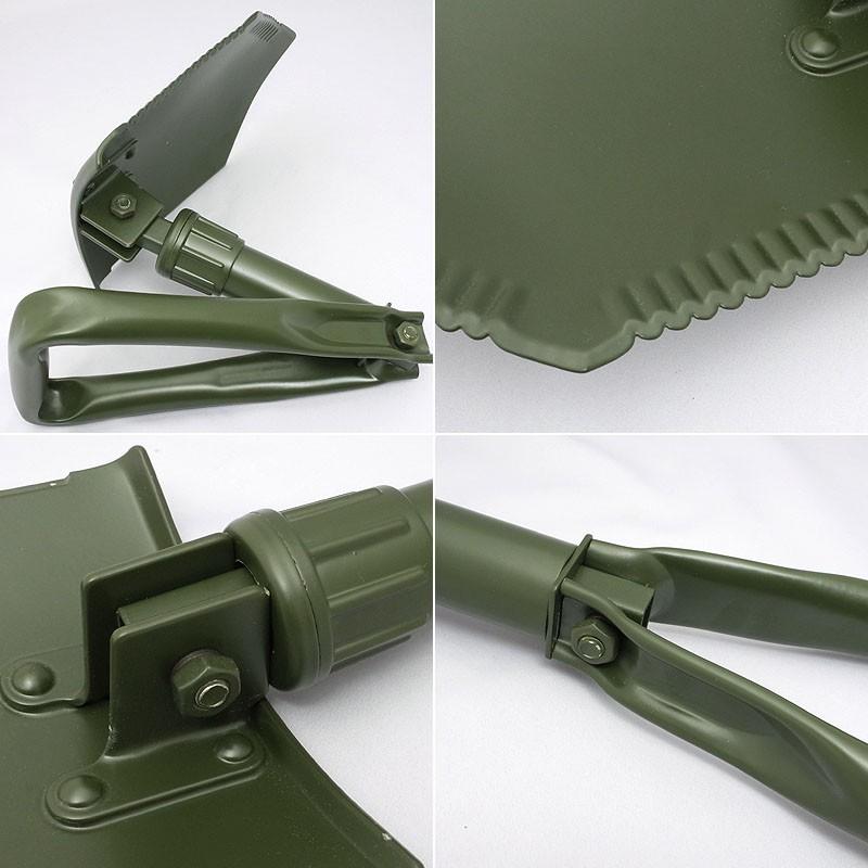 米軍タイプ 三つ折 スコップ ケース付き オリーブ EE391NN 折り畳み