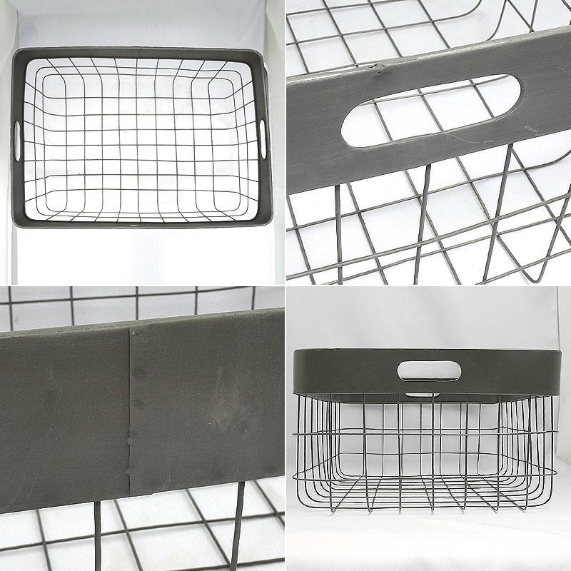 メッシュバスケット Lスチールボックス 金属製BOX ミリタリー風