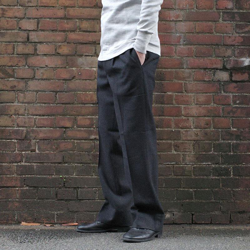 イタリア軍 MM オフィサーウールパンツ チャコール ジッパーフライ