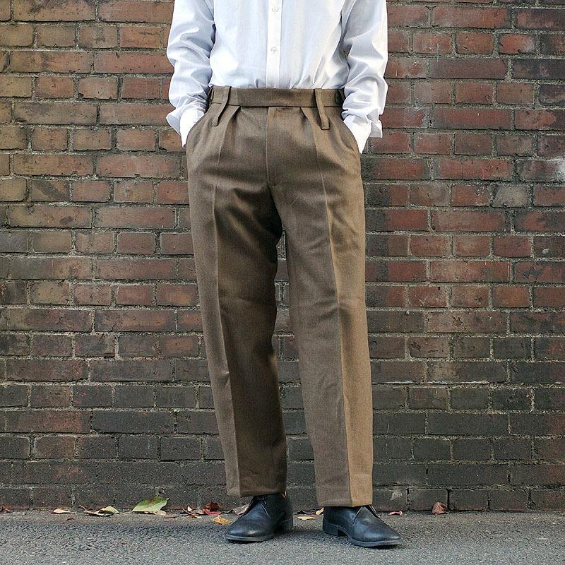 イギリス軍 No.2 ドレスパンツ ウール素材 ブラウン デッドストック