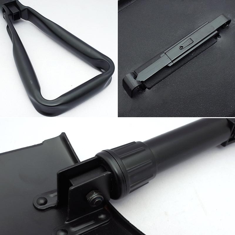 米軍タイプ 三つ折 スコップ ケース付き ブラック折り畳み 折畳み