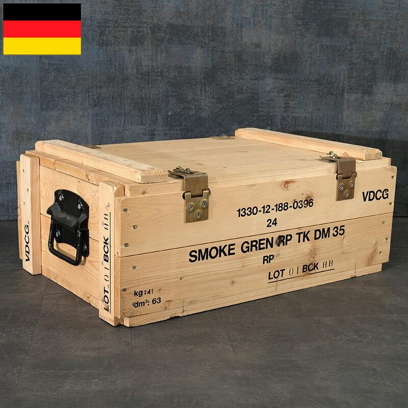 ドイツ軍 スモークグレネード ウッドボックス 62x41x25cm USED BX207UN