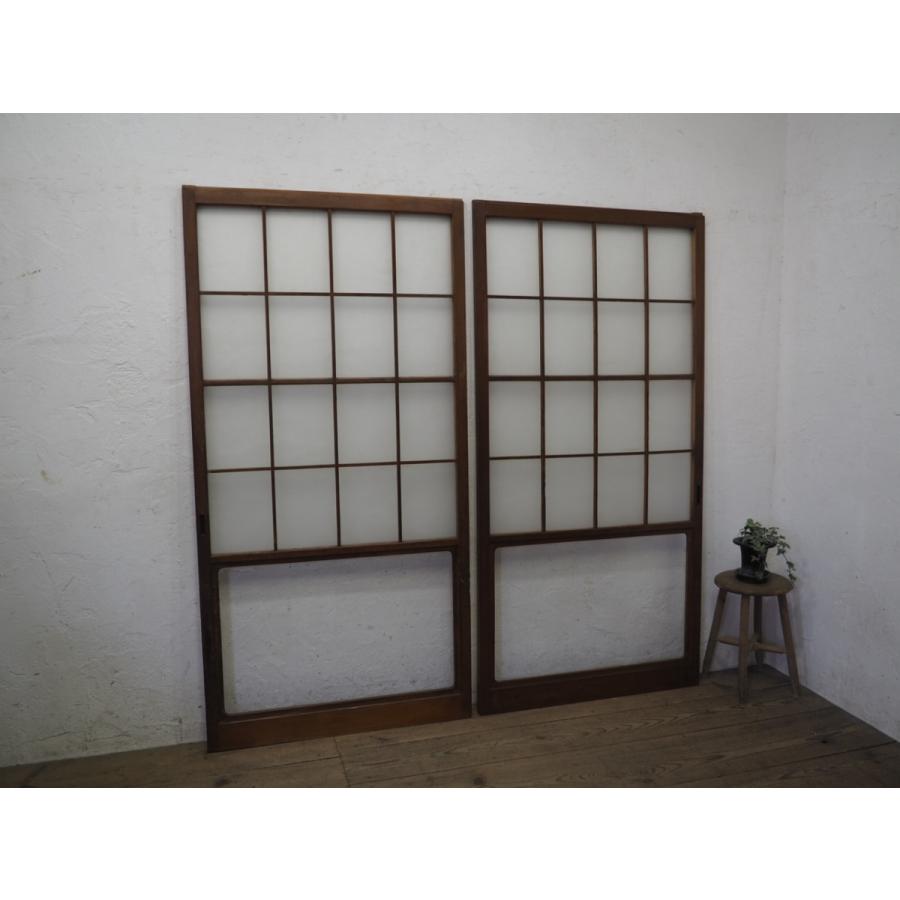 タU894◇【H176cm×W88cm】×2枚◇昭和レトロな味わいの古い木枠ガラス戸