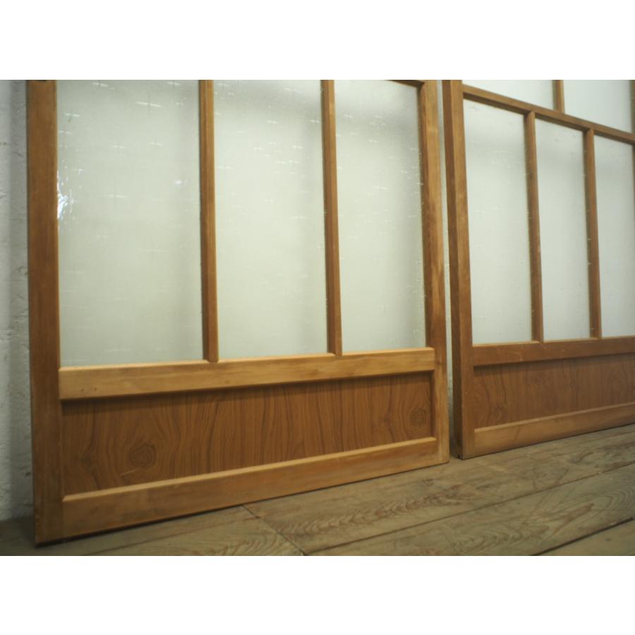 タQ0658◇(1)【H176cm×W85,5cm】×2枚◇昭和レトロなデザインガラスの