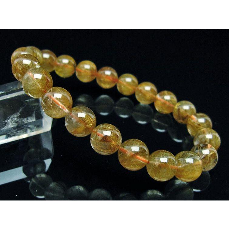 ルチルクォーツ ブレスレット ゴールドタイチンルチル 9mm t473-4465