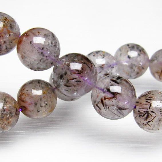 カコクセナイト インクォーツ ブレスレット 14mm t800-1233 : 誠安