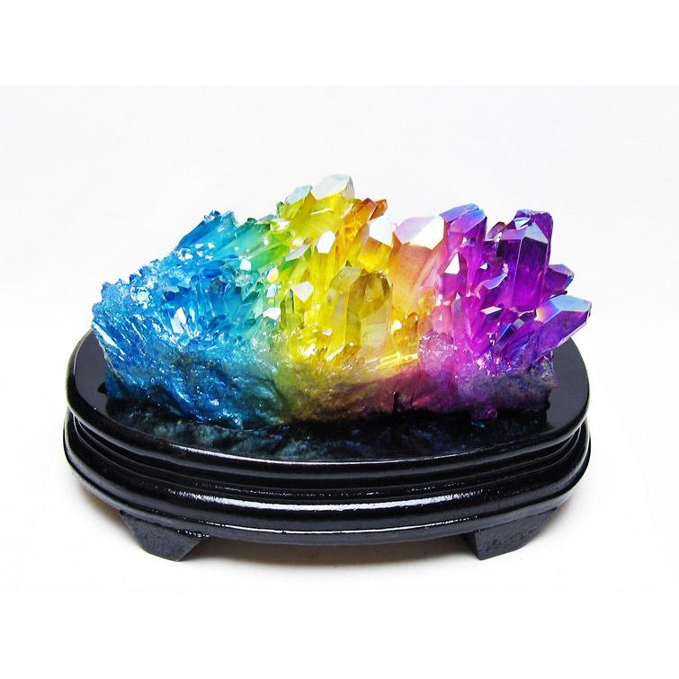 1.5Kg オーラ水晶 オーラクリスタル クラスター (レインボー) t802