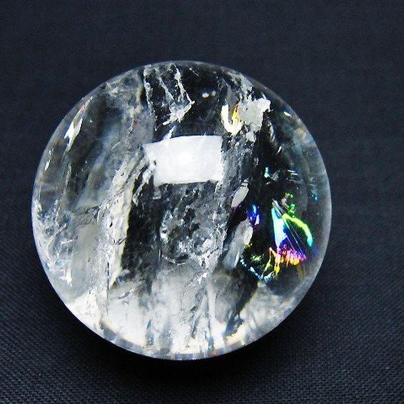 虹入り ヒマラヤ水晶 丸玉 36mm t91-9281 : 誠安天然石専門店 - 通販