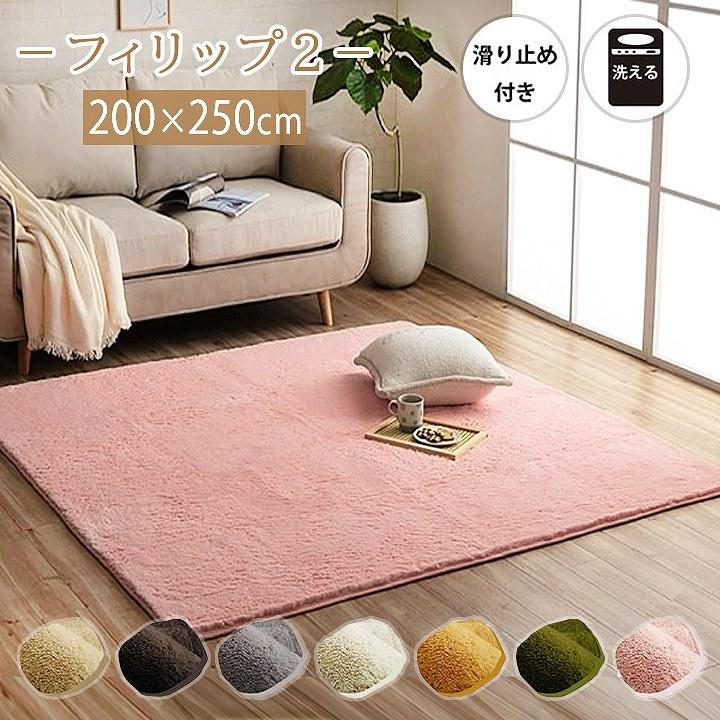 イケヒコ ラグ カーペット ルームマット 洗える 3畳「 フィリップ2