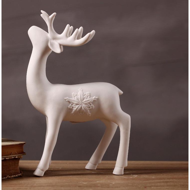 白い鹿の置物 オブジェ インテリア 雑貨 置き物 誕生日 プレゼント