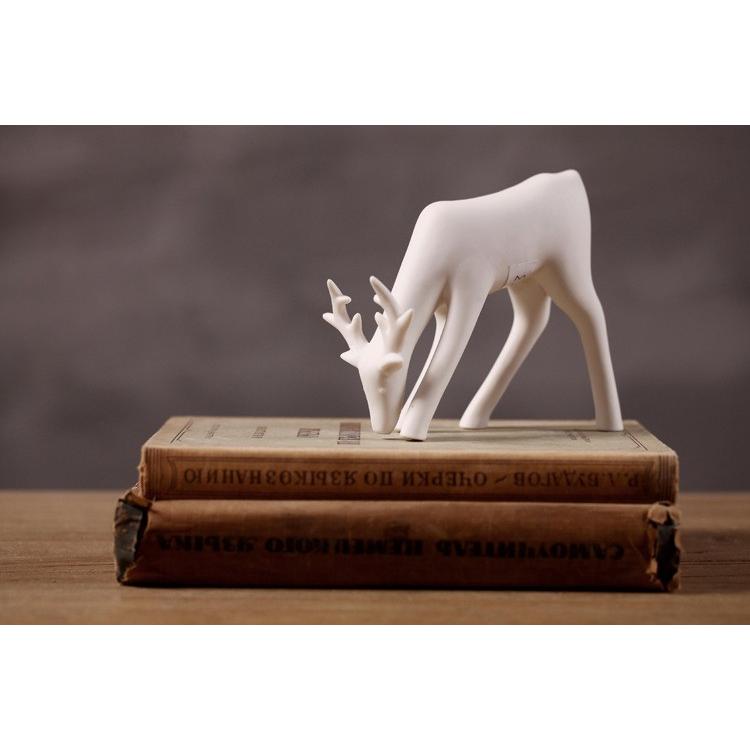 白い鹿の置物 オブジェ インテリア 雑貨 置き物 誕生日 プレゼント