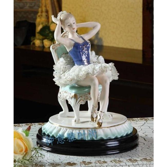 陶器 置物 西洋陶器 北欧磁器 陶器製人形 お姫様 陶器人形 陶器置物