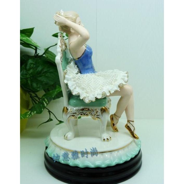 陶器 置物 西洋陶器 北欧磁器 陶器製人形 お姫様 陶器人形 陶器置物