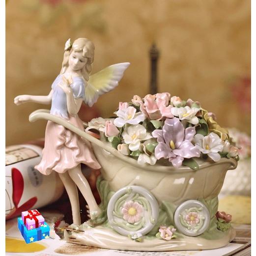 陶器 置物 西洋陶器 北欧磁器 陶器製人形 お姫様 陶器人形 陶器置物