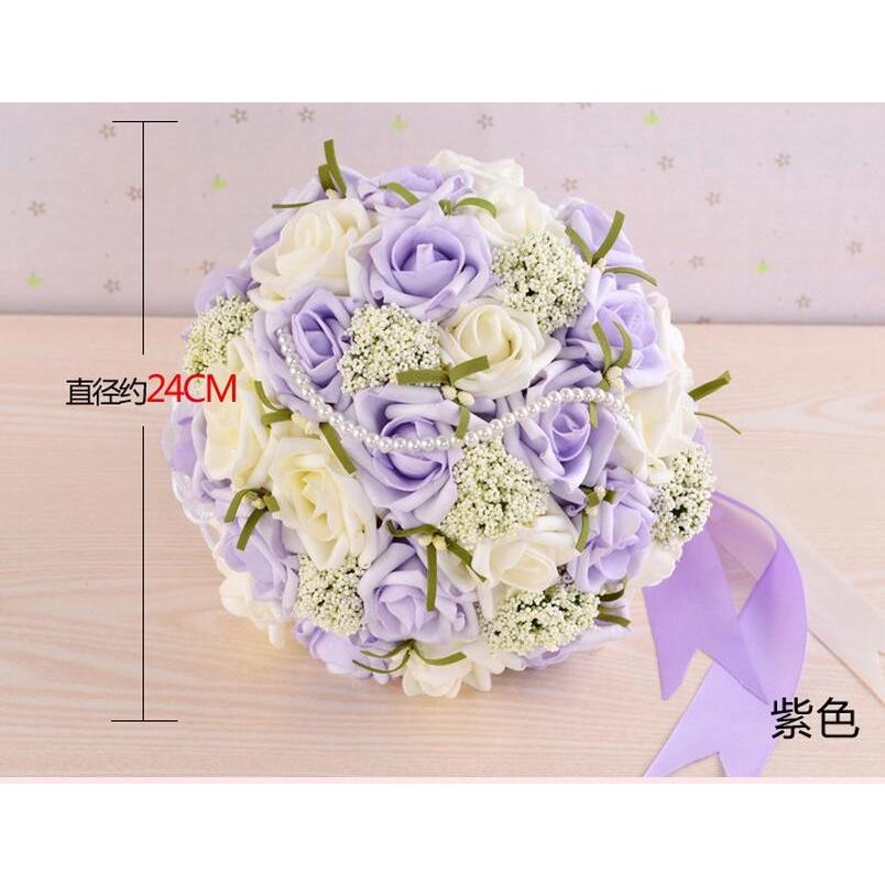 ウエディングブーケ ブートニア 完成品 花束 花飾り 結婚式 ローズ