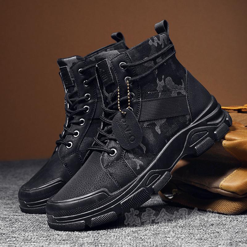 3color ワークブーツ メンズ ミリタリーブーツ ハイカット ショート